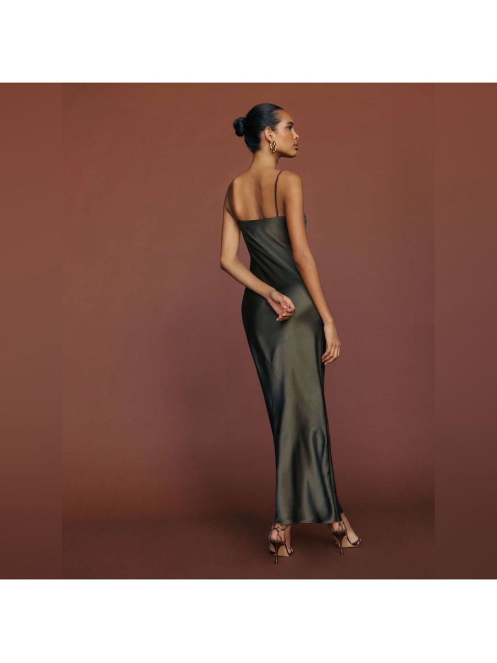 NWT Reformation Silk Brie Dress in Pine Size 2 - Picture 3 of 8